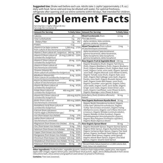 vitamin code multi fruit punch garden of life supplement facts