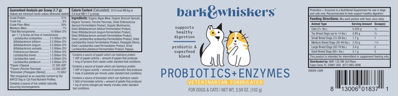 whole food digestive probiotic for pets dr. mercola label