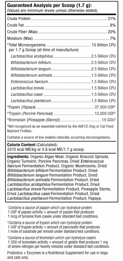 whole food digestive probiotic for pets dr. mercola supplement facts