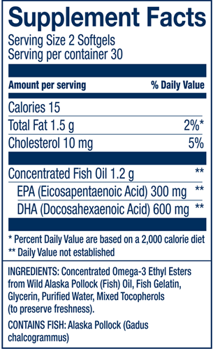 Wild Alaskan Prenatal DHA Wiley's Finest supplement facts