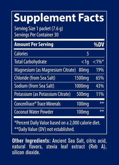 zerolyte - salty orange (trace minerals research) supplement facts