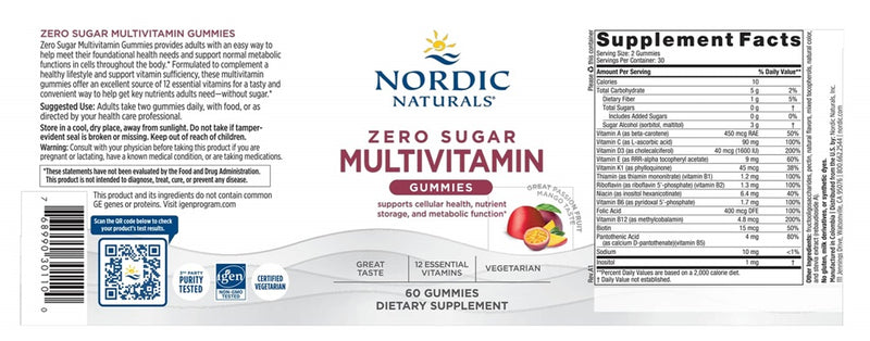 zero sugar multivitamin gummies nordic naturals label