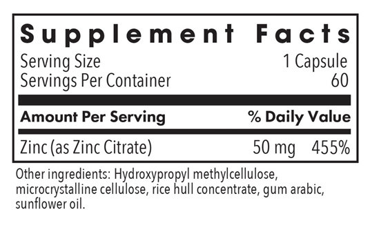 zinc citrate 50 mg allergy research group supplement facts