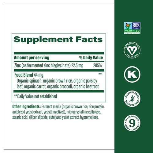 zinc megafood supplement facts