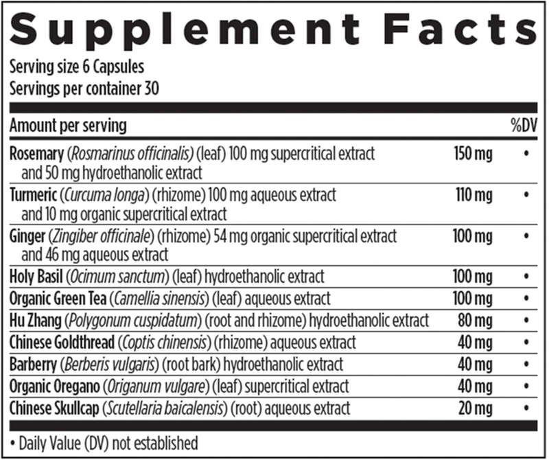 Zyflamend Wholebody Mini Softgels (New Chapter) supplement facts