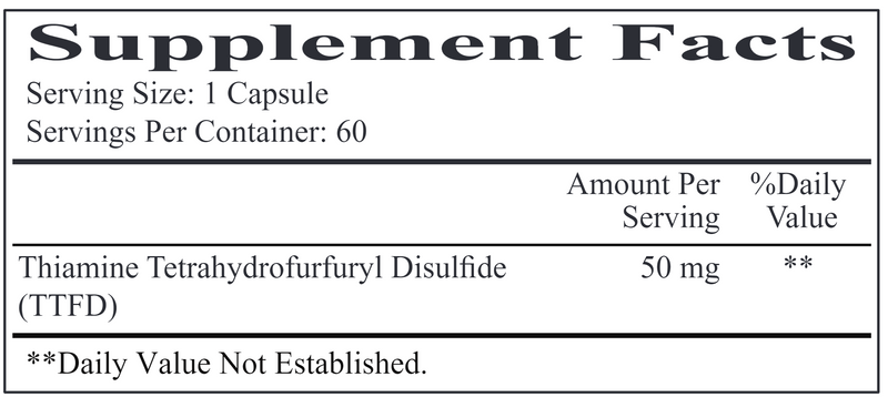 Allithiamine (Vitamin B1) 50 mg supplement facts