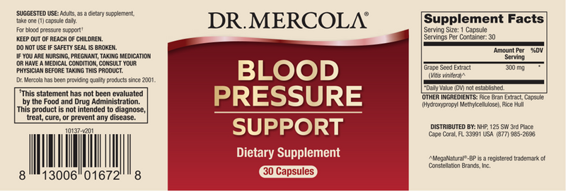 Blood Pressure Support (Dr. Mercola) Label