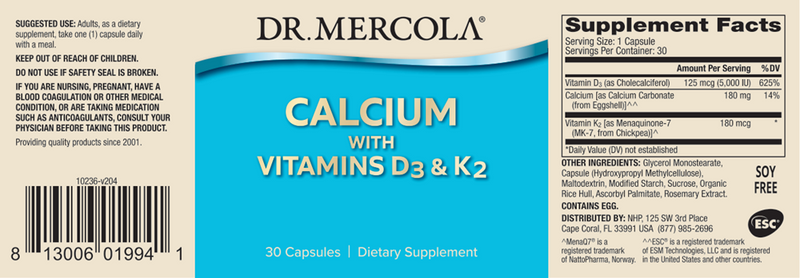 Calcium with Vitamins D3 and K2