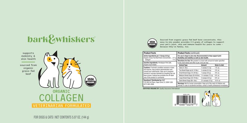 Organic Collagen Powder for Cats and Dogs