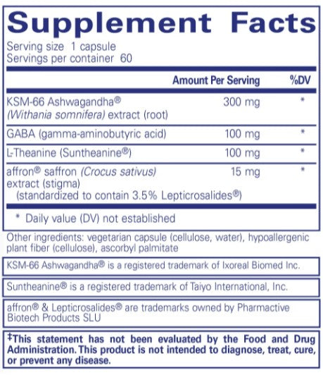 Daily calm supplement facts