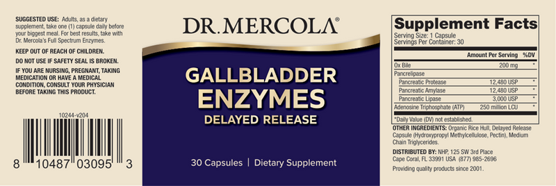 Gallbladder Enzymes (Dr. Mercola) label