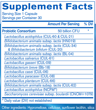 HLC Multistrain 50 (Pharmax) supplement facts