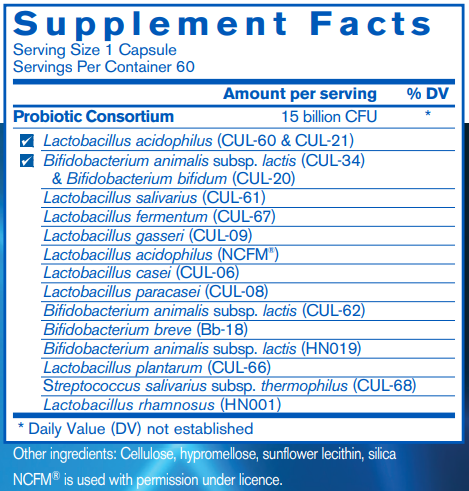 HLC Multistrain (Pharmax) supplement facts