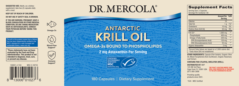 Antarctic Krill Oil 180 Count