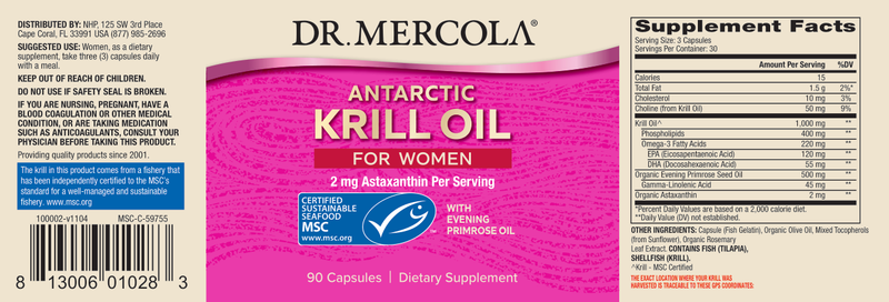 Antarctic Krill Oil for Women with EPO 90 Count