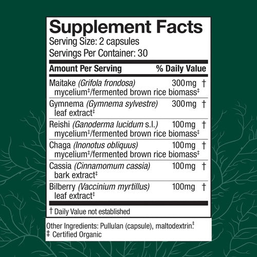 mycobotanicals blood sugar host defense supplement facts