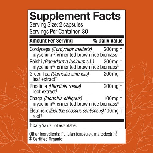 mycobotanicals energy host defense supplement facts