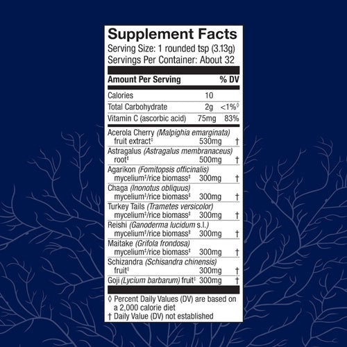 mycobotanicals immune powder host defense supplement facts