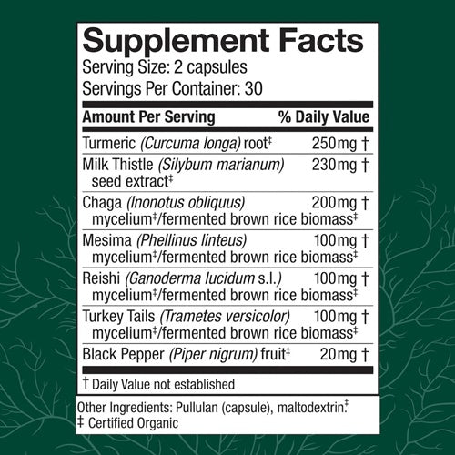 mycobotanicals liver host defense supplement facts