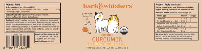 Organic Curcumin Extract for Cats & Dogs