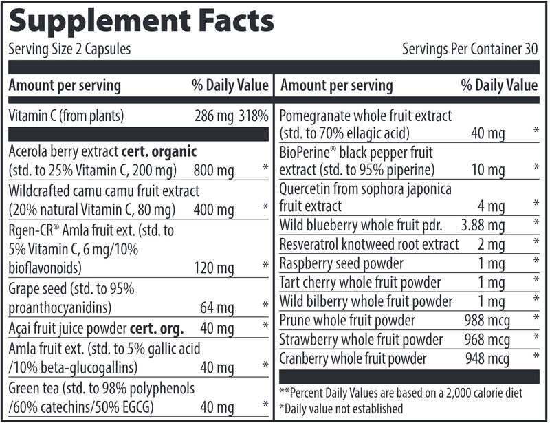 Vitamin C (Vibrant Health) supplement facts