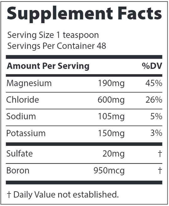 40,000 Volts Trace Minerals Research supplement facts