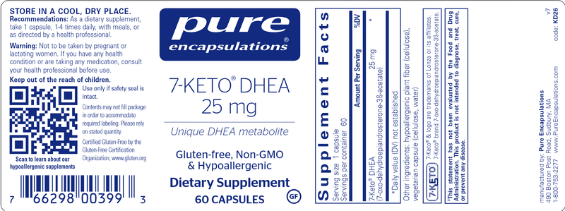 7-Keto DHEA 25 Mg. 60 Count