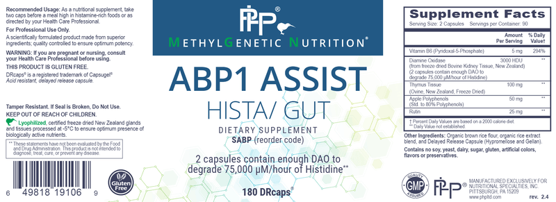 ABP1 Assist Professional Health Products Label