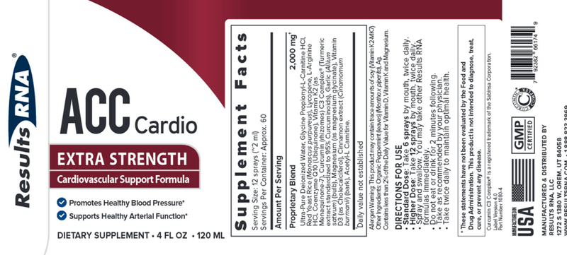 ACC Cardio Extra Strength (Results RNA) Label