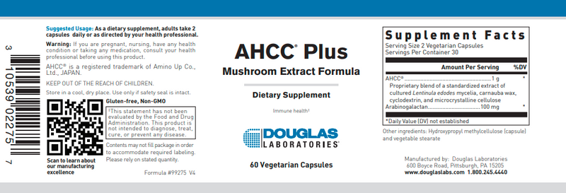 Ahcc Plus (Douglas Labs) Label