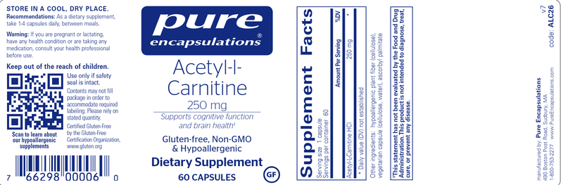 Acetyl-L-Carnitine 250 Mg