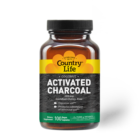 Activated Charcoal 260 mg (Country Life) Front