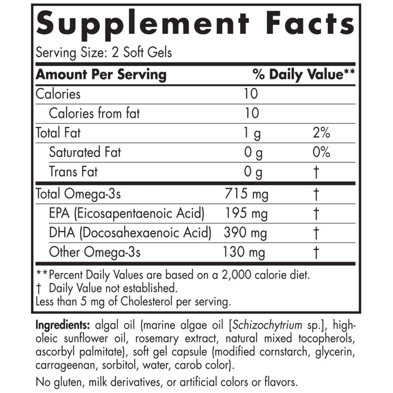 Algae Omega Soft Gels 120 Count