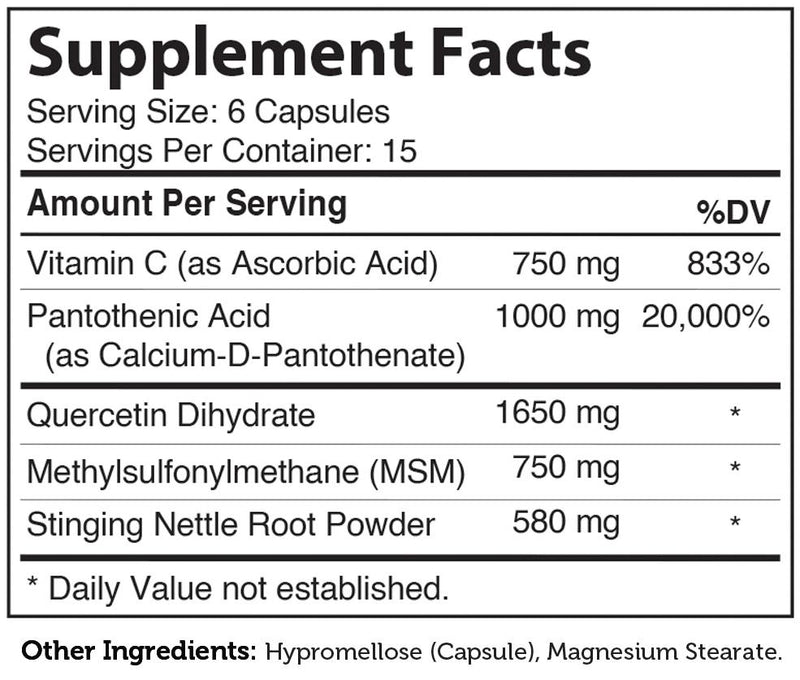 AllerBreez (Advanced Nutrition by Zahler) Supplement Facts