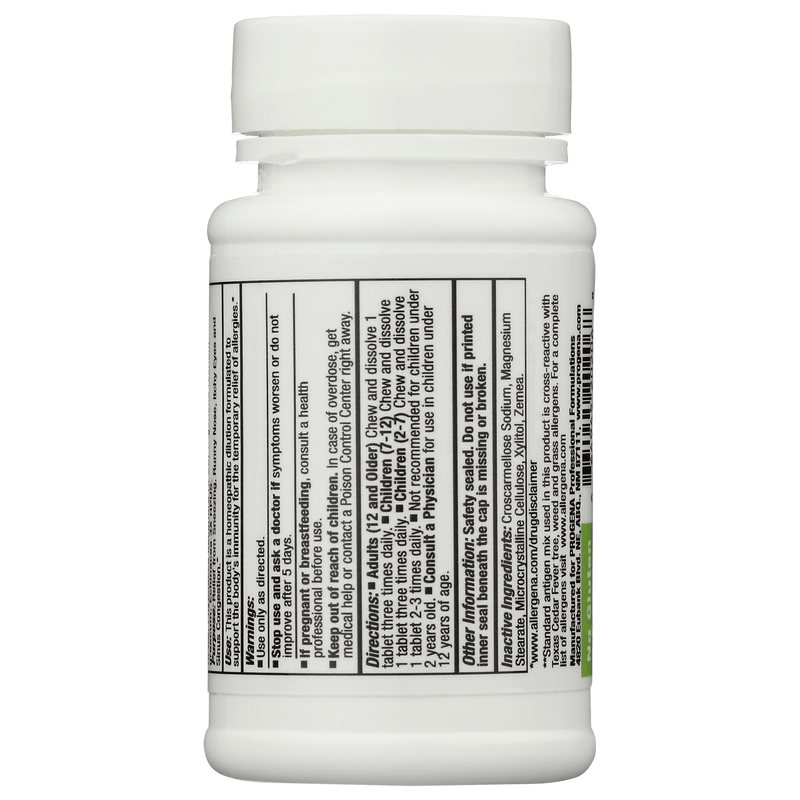 Allergena TX Cedar Fever Allergy Tabs Progena Supplement