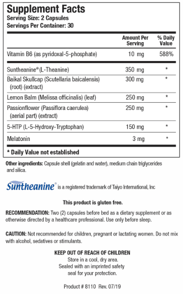 Alpha-Theta Ultra PM (Biotics Research) Supplement Facts