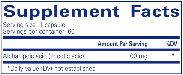 Alpha Lipoic Acid 100 mg 60 Count