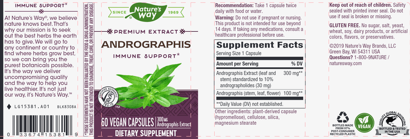 Andrographis (Nature's Way) Label