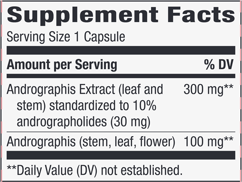 Andrographis (Nature's Way) Supplement Facts