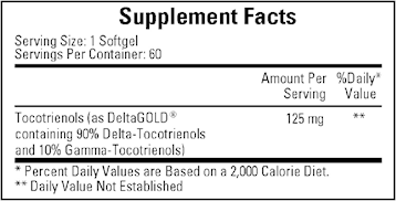 Annatto Tocotrienols 125 mg (Ecological Formulas) Supplement Facts