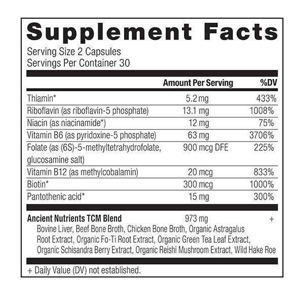 B Complex (Ancient Nutrition) Supplement Facts