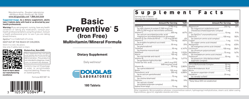 Basic Preventive 5 Rev (Douglas Labs) Label