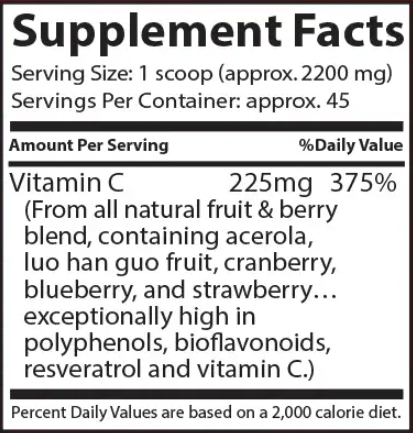 Berry-C Sweet (Lidtke) supplement facts