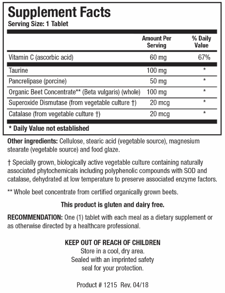 Beta-TCP (Biotics Research) Supplement Facts