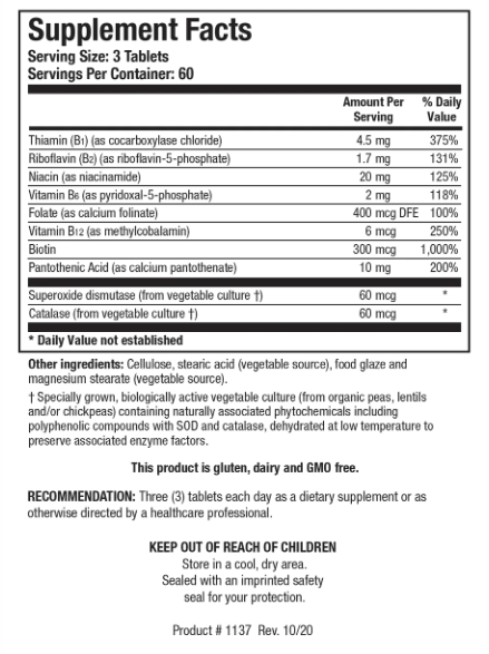 Bio-3B-G (Biotics Research) Supplement Facts