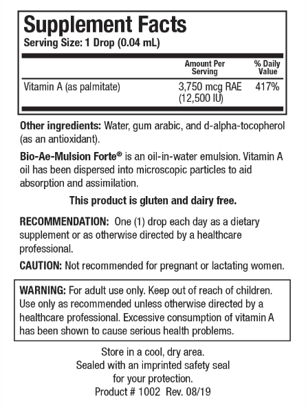 Bio-Ae-Mulsion Forte (Biotics Research) Supplement Facts