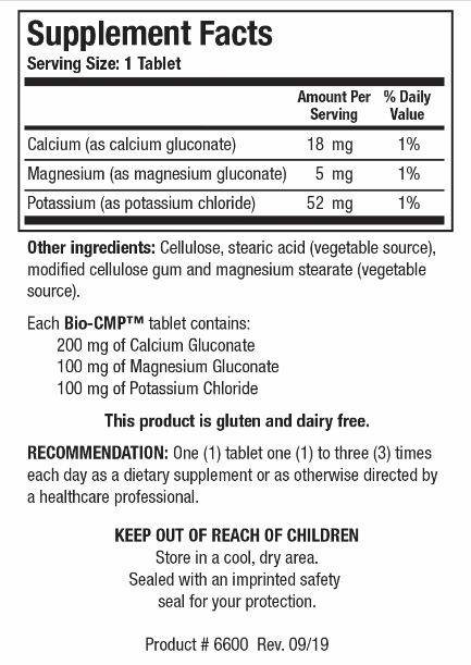 Bio-CMP (Biotics Research) Supplement Facts