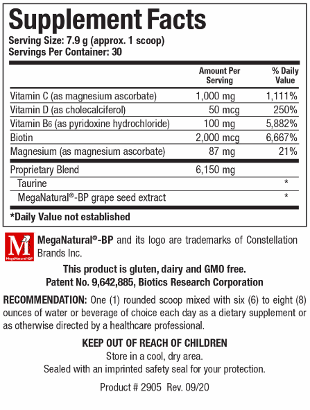 Bio-CardioSirt BP (Biotics Research) Supplement Facts