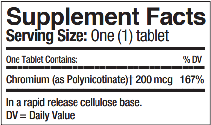 Bio-Chrome GTF-200 (Progena) Supplement Facts