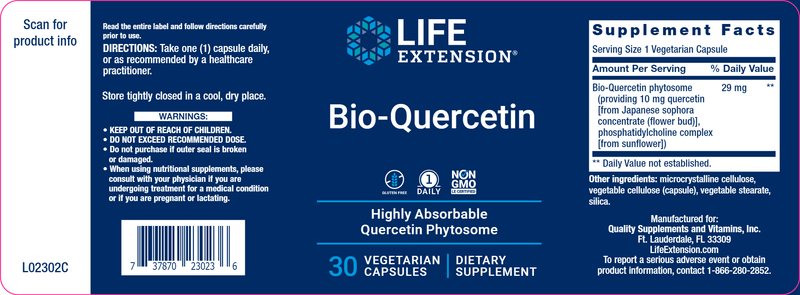 Bio-Quercetin (Life Extension) Label